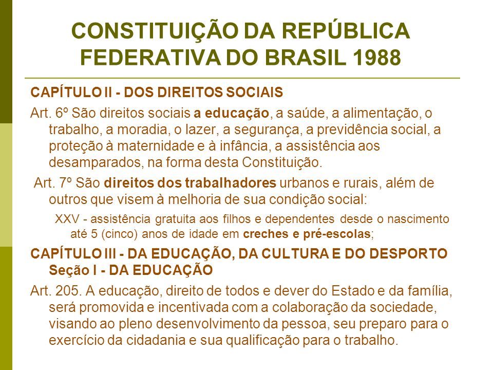 CONSTITUIÇÃO DA REPÚBLICA FEDERATIVA DO BRASIL 1988