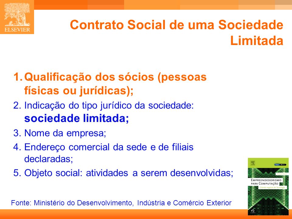 Contrato Social de uma Sociedade Limitada