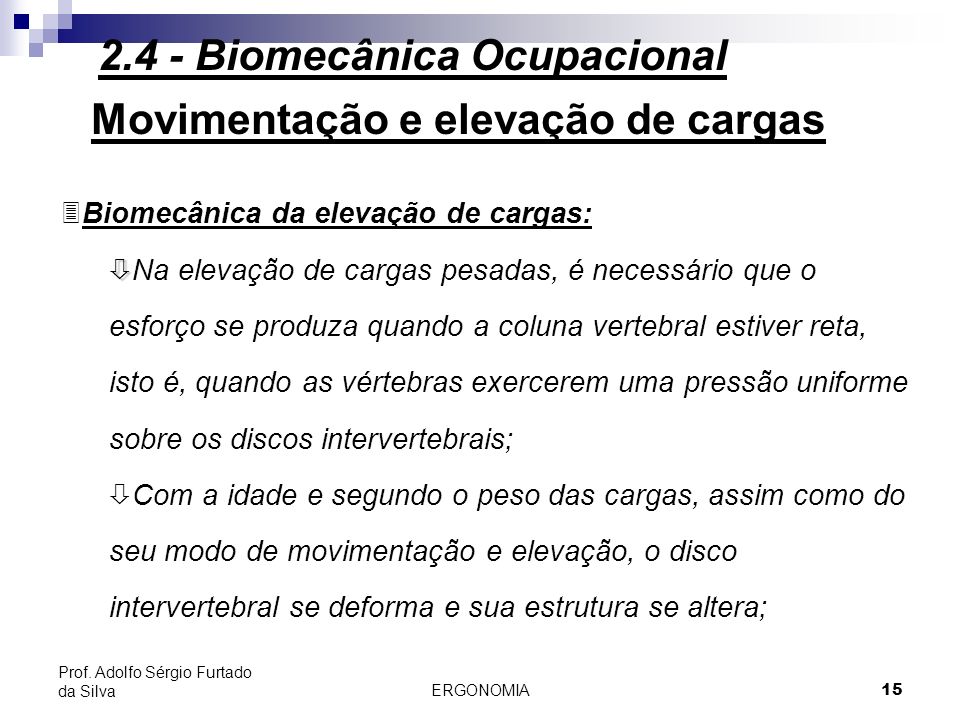 2.4 - Biomecânica Ocupacional
