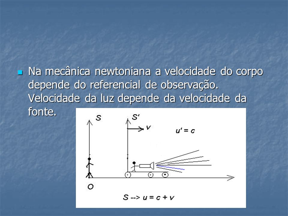 Na mecânica newtoniana a velocidade do corpo depende do referencial de observação.