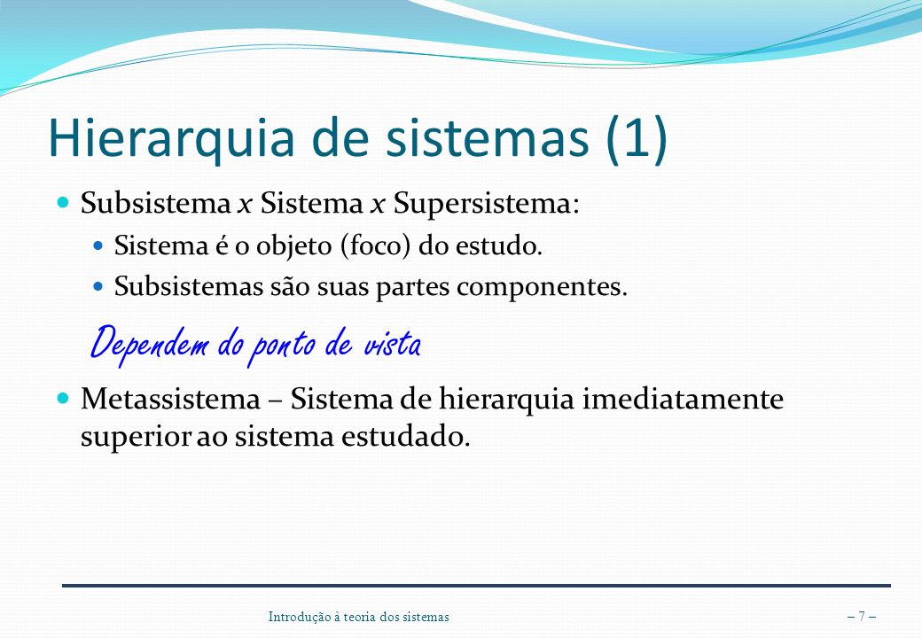 Hierarquia de sistemas (1)