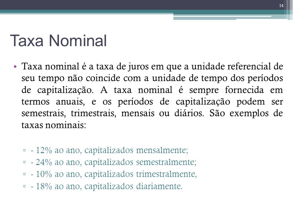 Taxa Nominal