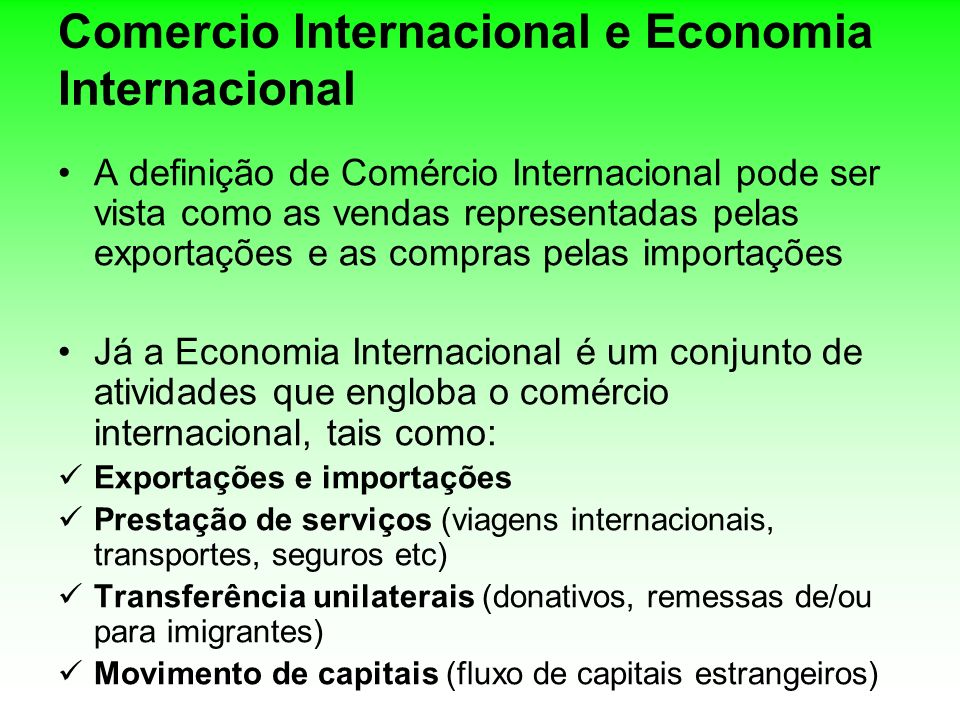 Comercio Internacional e Economia Internacional