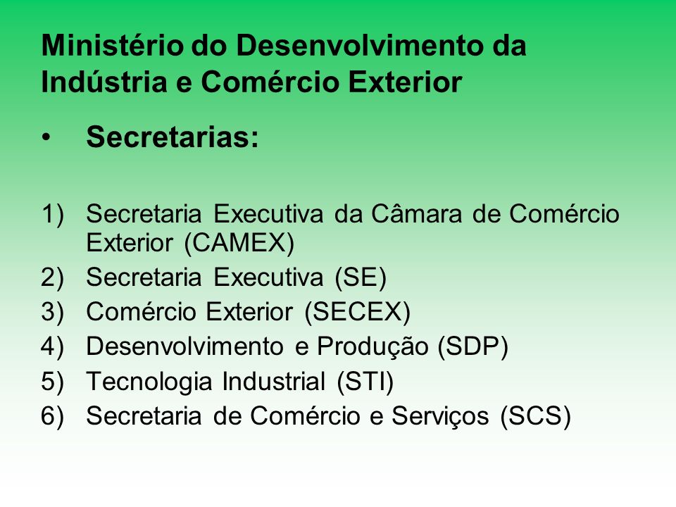 Ministério do Desenvolvimento da Indústria e Comércio Exterior