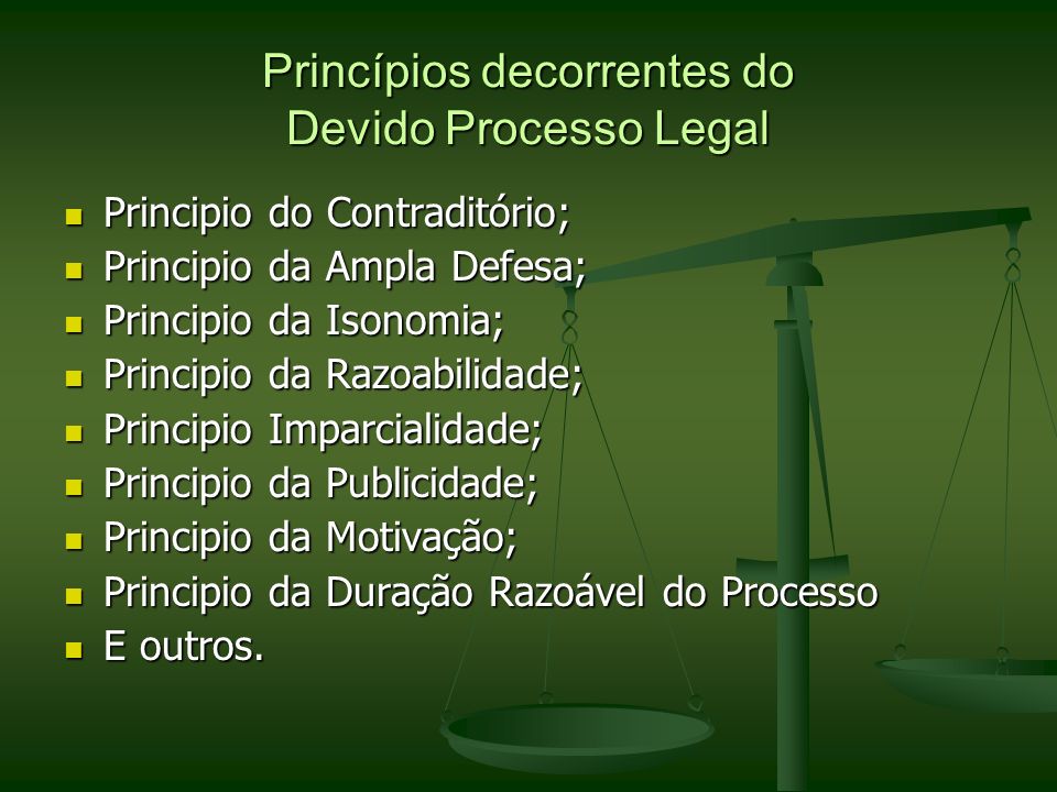 Princípios decorrentes do Devido Processo Legal