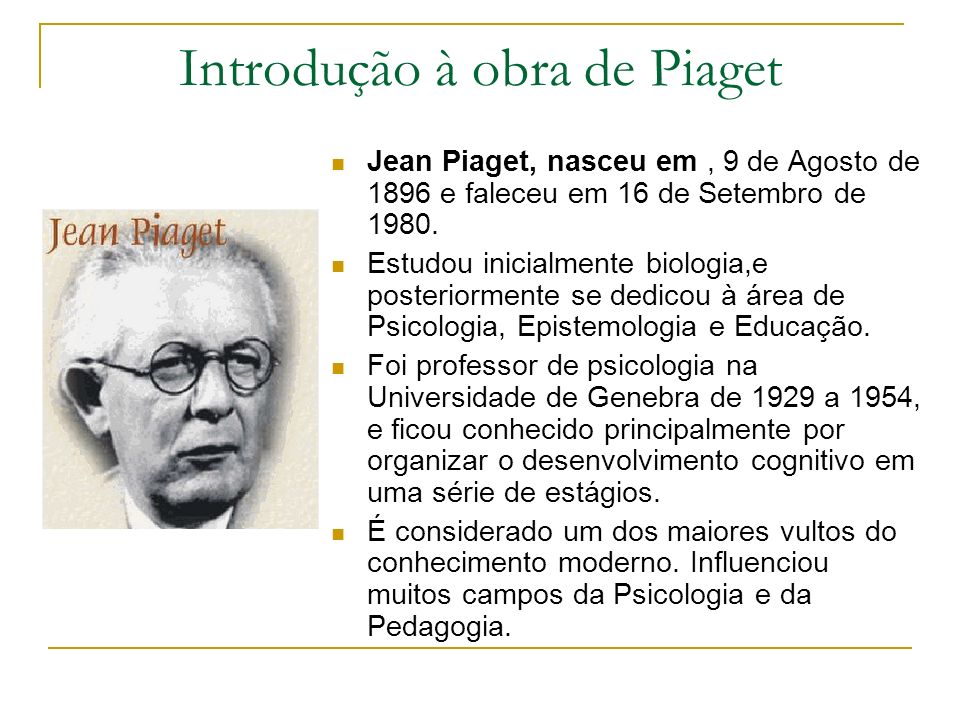 Introdução à obra de Piaget