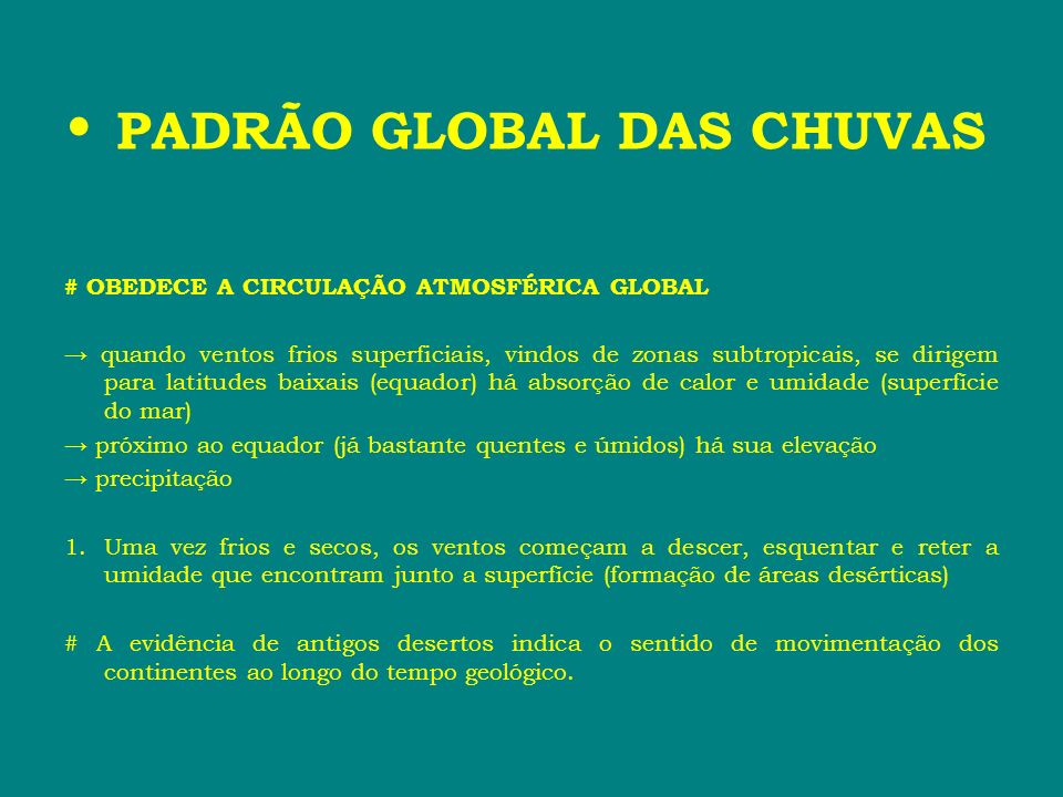PADRÃO GLOBAL DAS CHUVAS