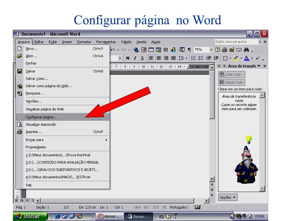 Configurar página no Word
