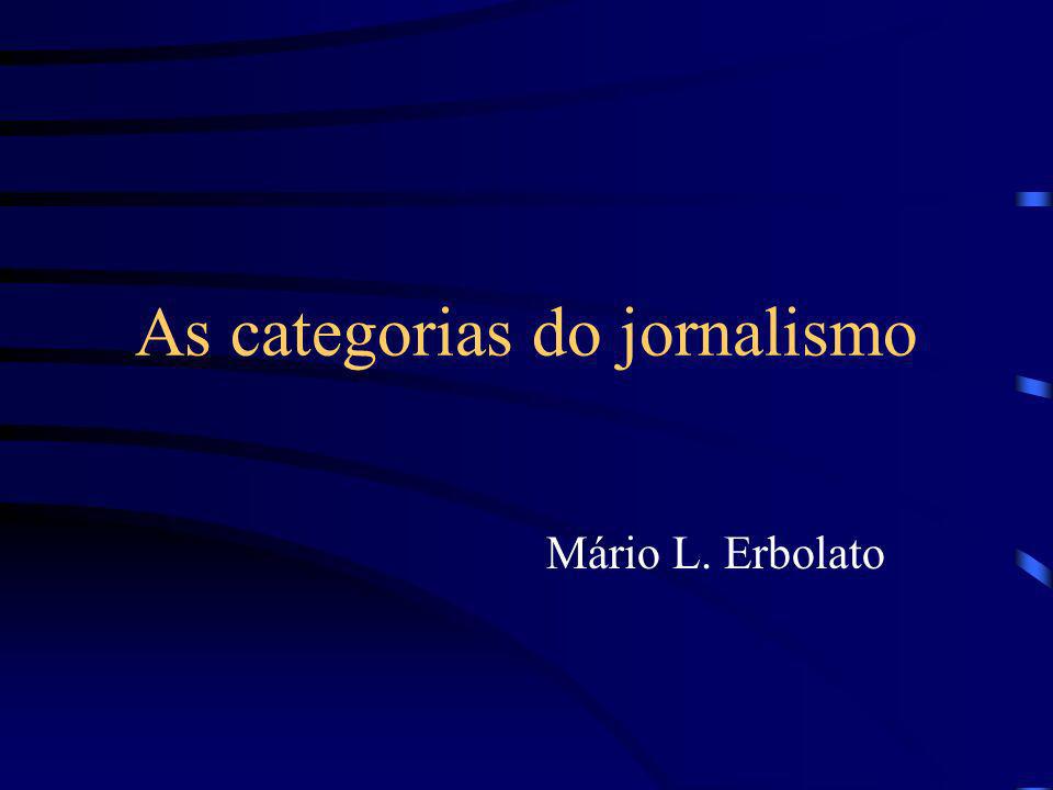 As categorias do jornalismo
