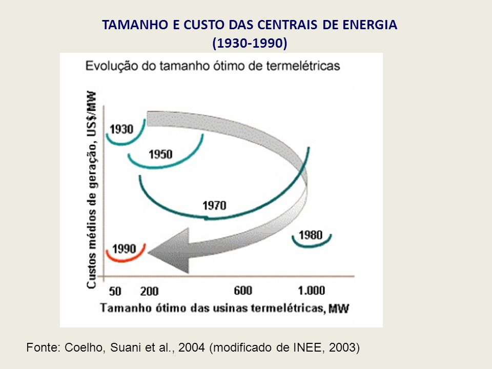 TAMANHO E CUSTO DAS CENTRAIS DE ENERGIA ( )
