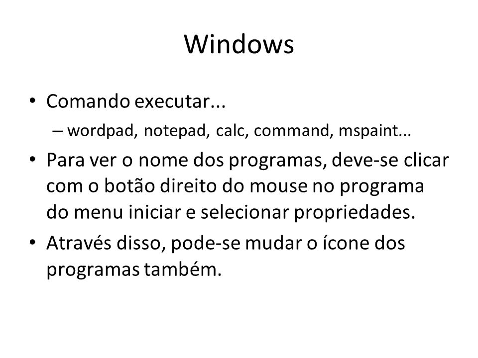 Windows Comando executar...