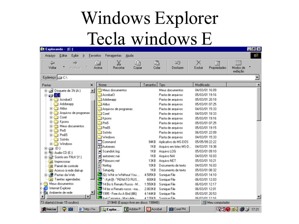 Windows Explorer Tecla windows E