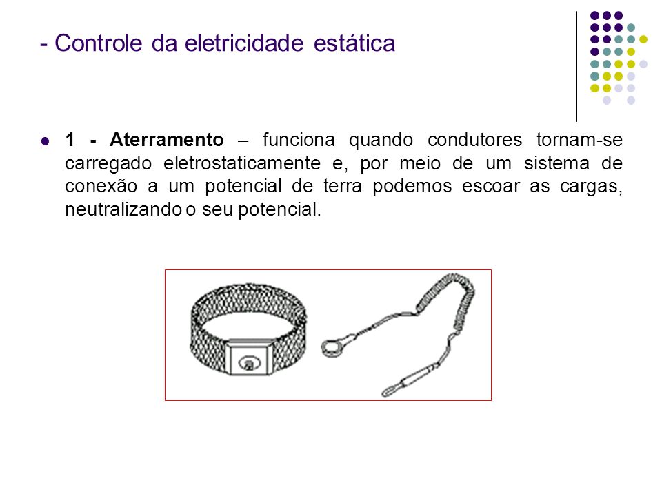 - Controle da eletricidade estática