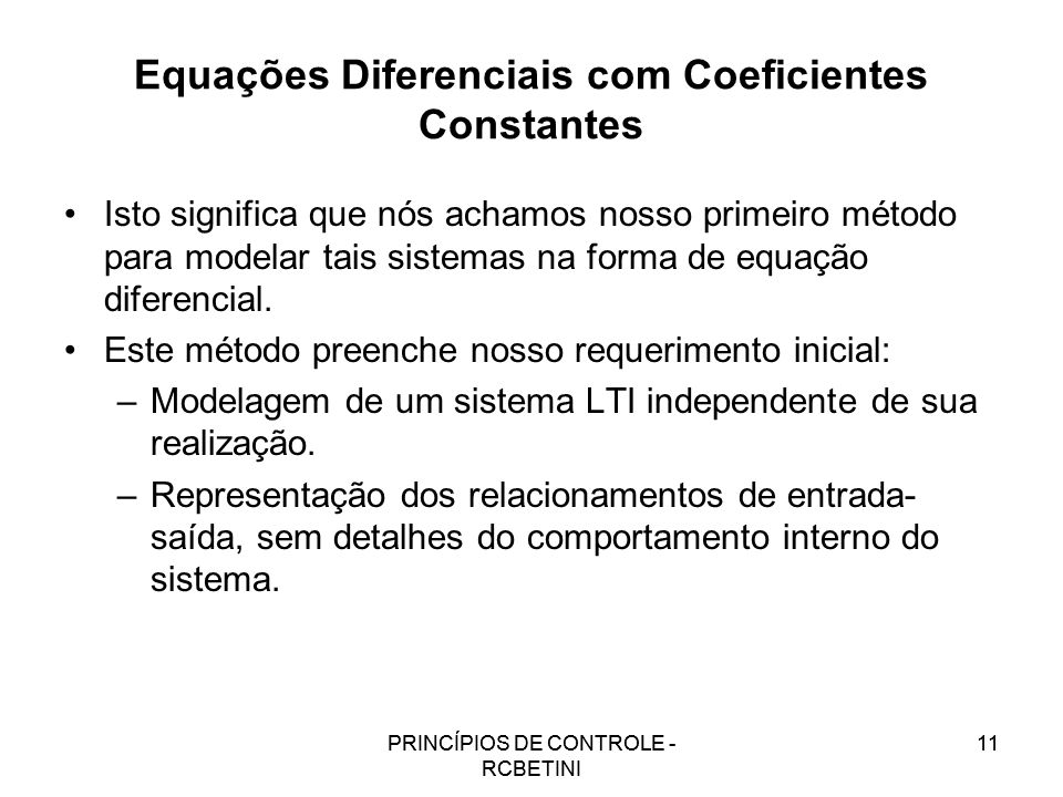 Equações Diferenciais com Coeficientes Constantes