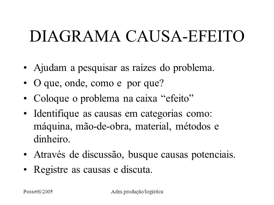 DIAGRAMA CAUSA-EFEITO