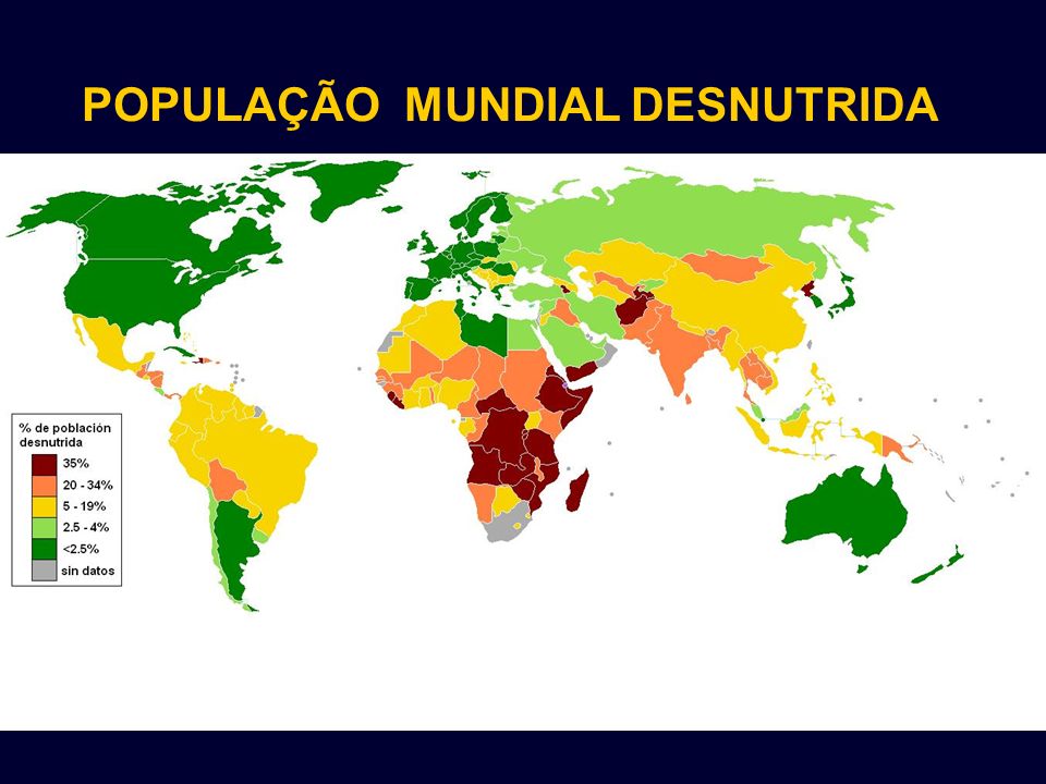 POPULAÇÃO MUNDIAL DESNUTRIDA