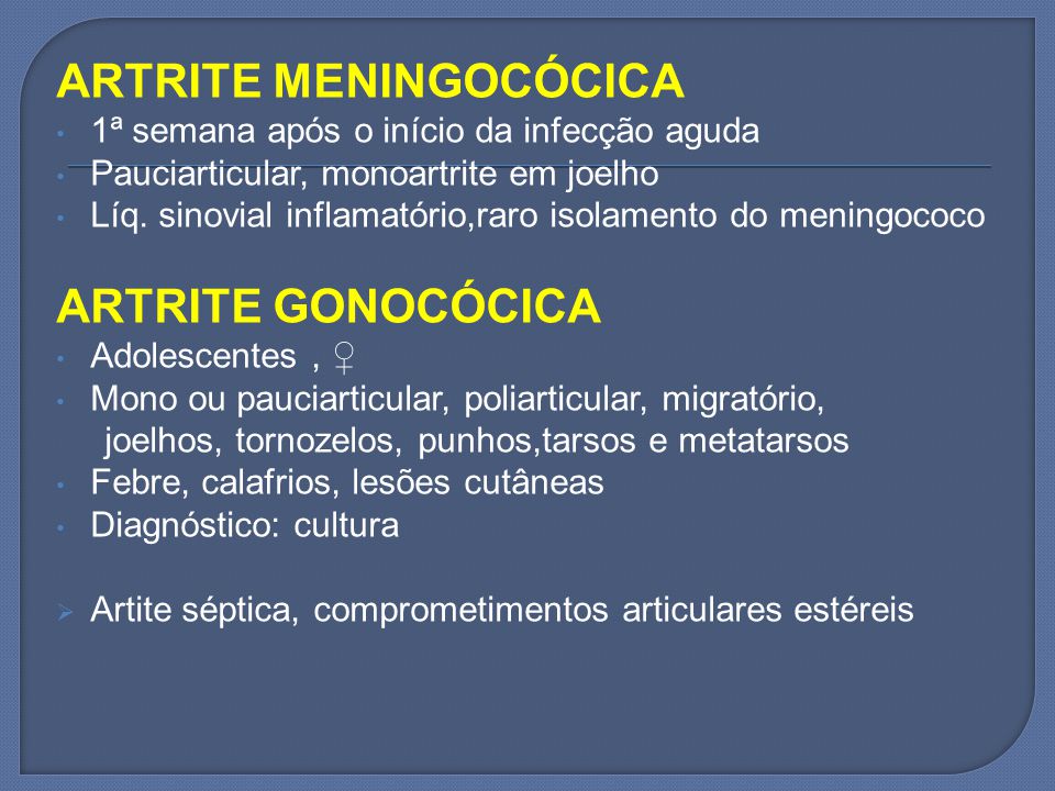 artrite gonococica diagnostico