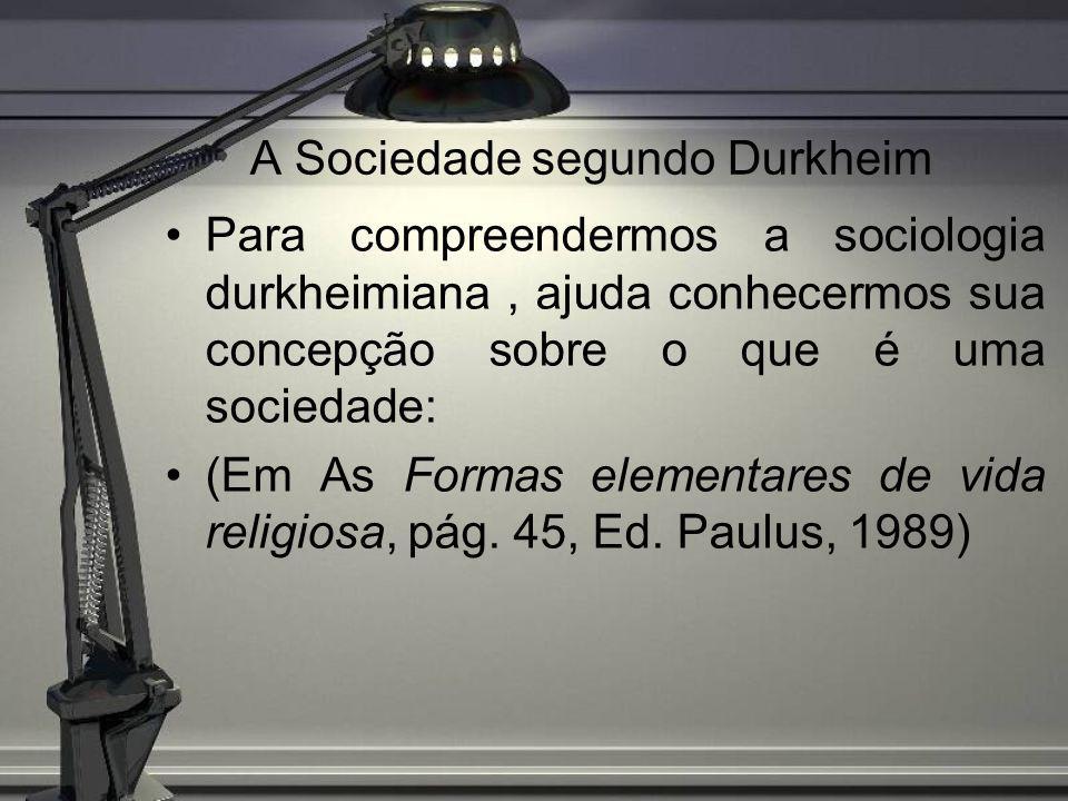 A Sociedade segundo Durkheim