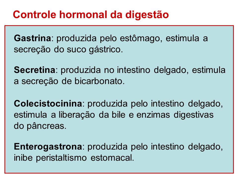 Controle hormonal da digestão