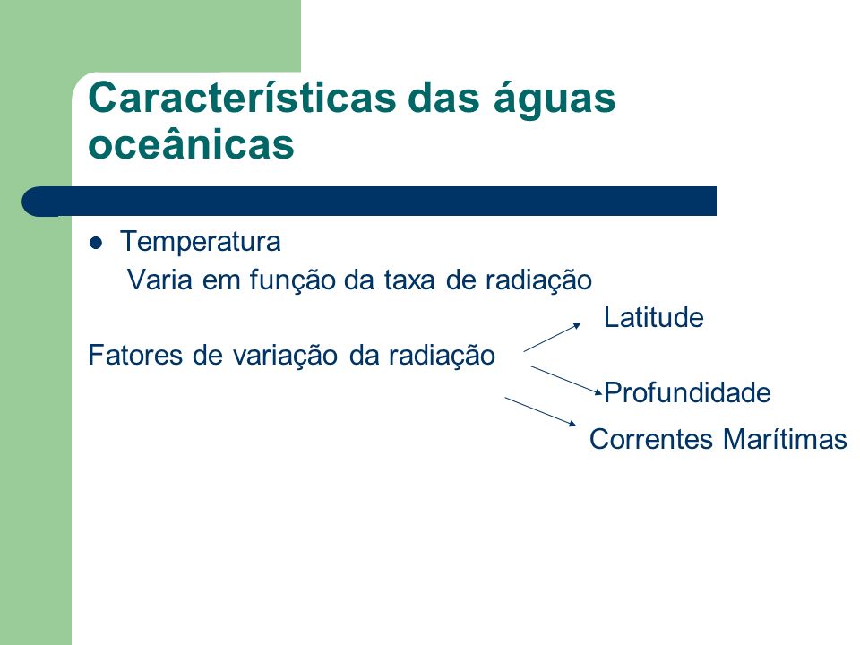 Características das águas oceânicas