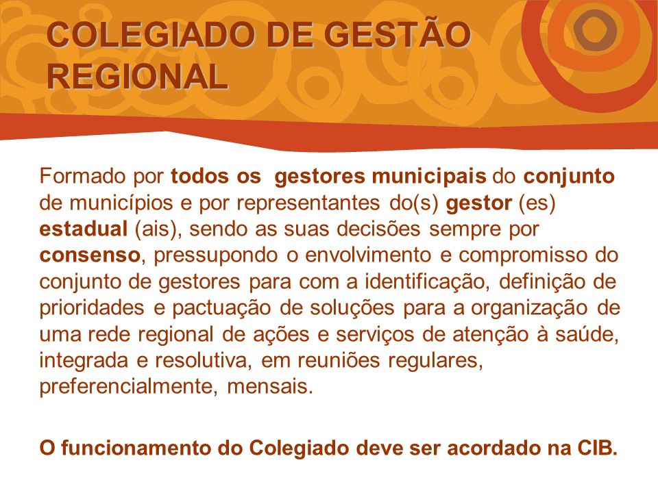 COLEGIADO DE GESTÃO REGIONAL