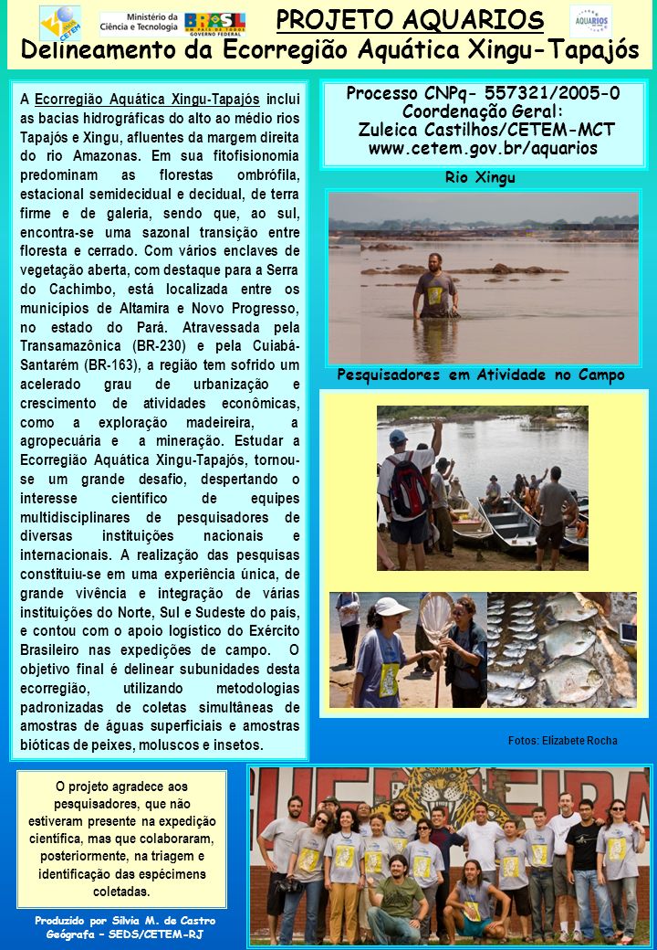 PROJETO AQUARIOS Delineamento da Ecorregião Aquática Xingu-Tapajós