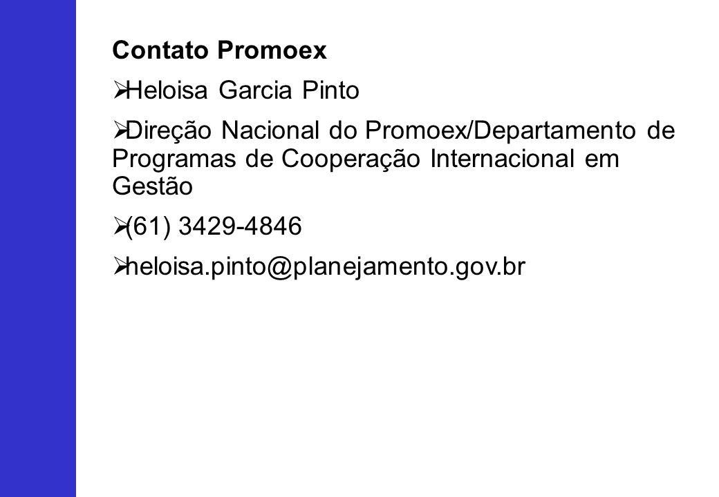 Contato Promoex Heloisa Garcia Pinto
