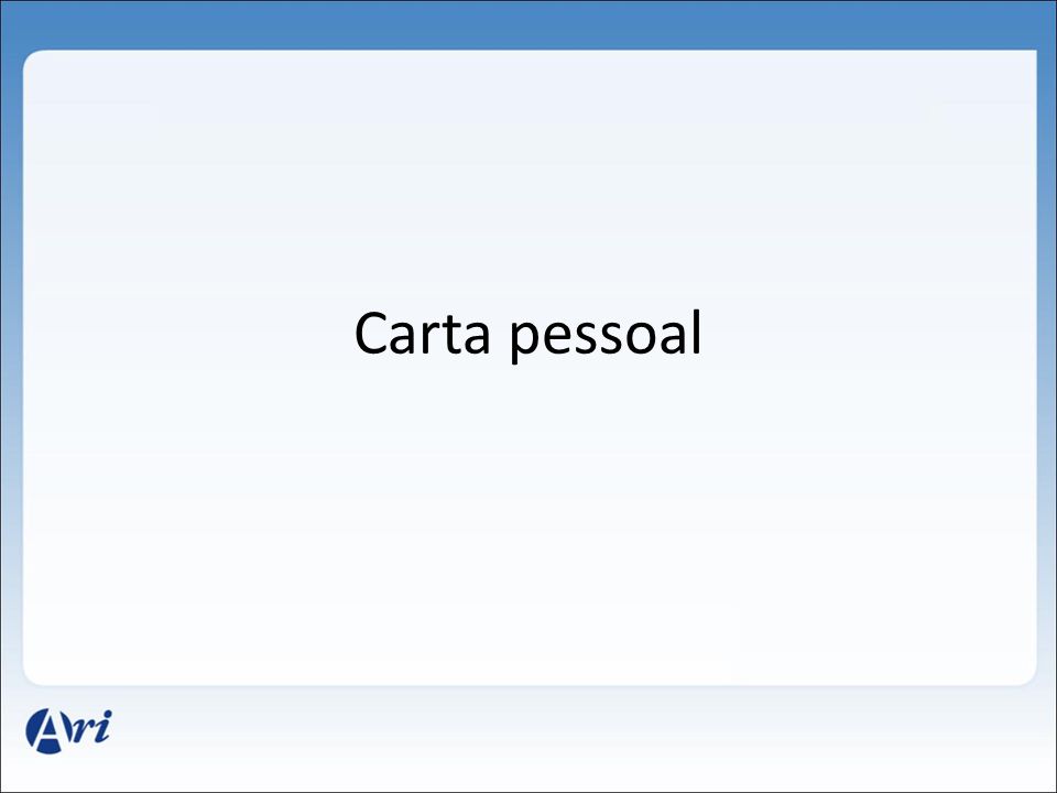 Carta pessoal. - ppt carregar