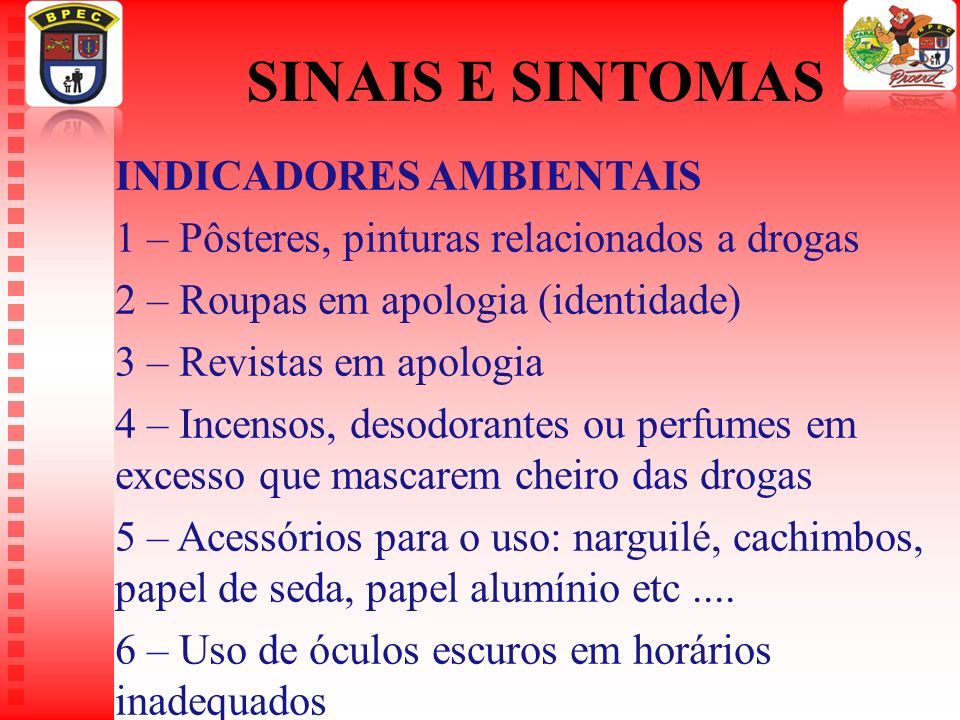 SINAIS E SINTOMAS INDICADORES AMBIENTAIS