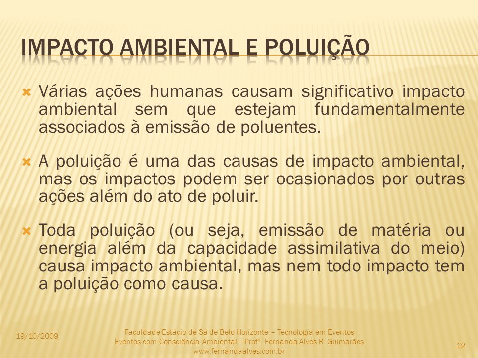 Profª. Fernanda Alves Impacto Ambiental. - ppt video online carregar