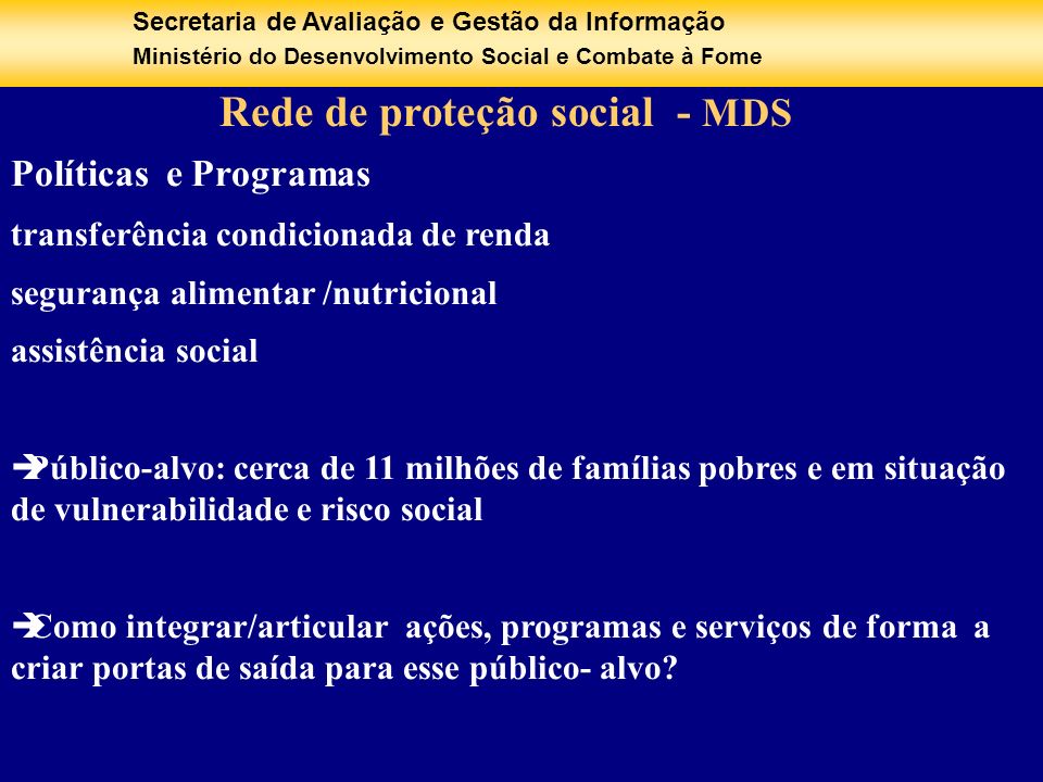 Rede de proteção social - MDS