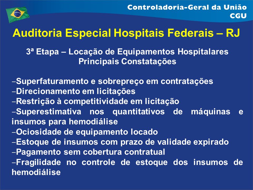 Auditoria Especial Hospitais Federais – RJ