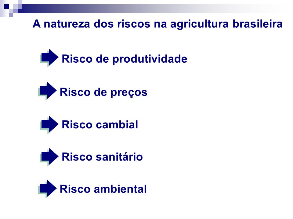 A natureza dos riscos na agricultura brasileira