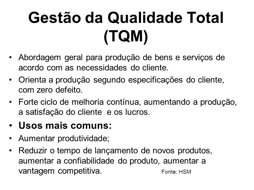 Gestão da Qualidade Total (TQM)