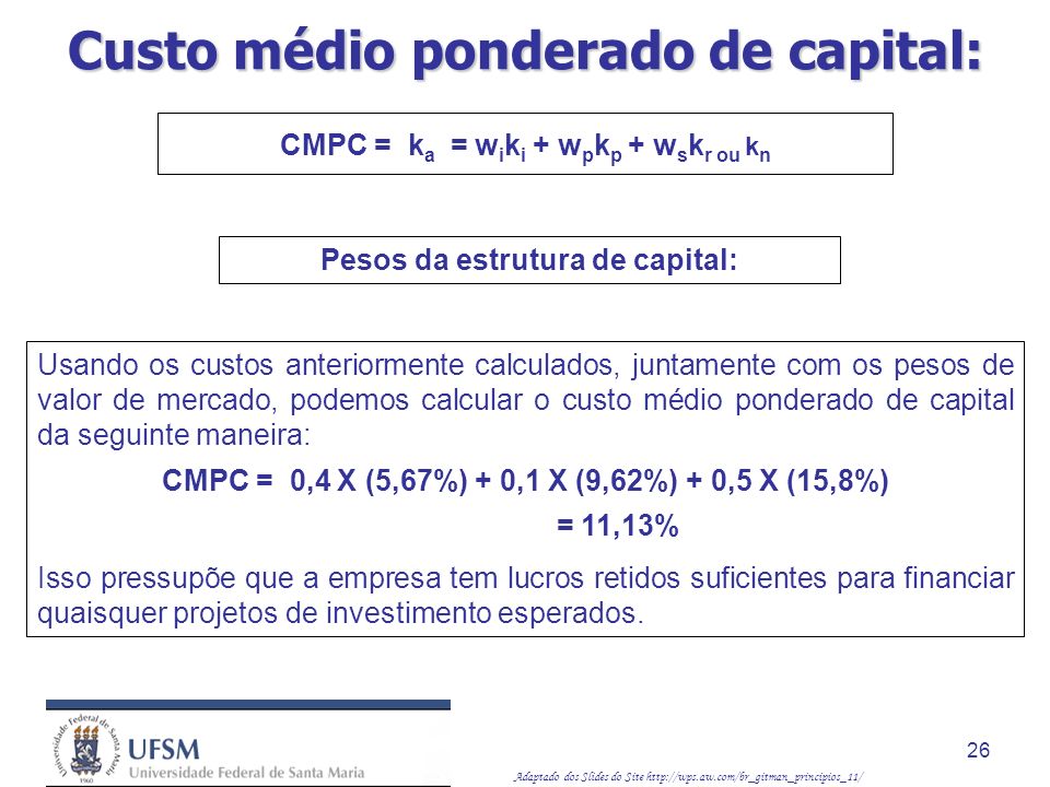 Custo de capital (Gitman cap. 11) - ppt video online carregar