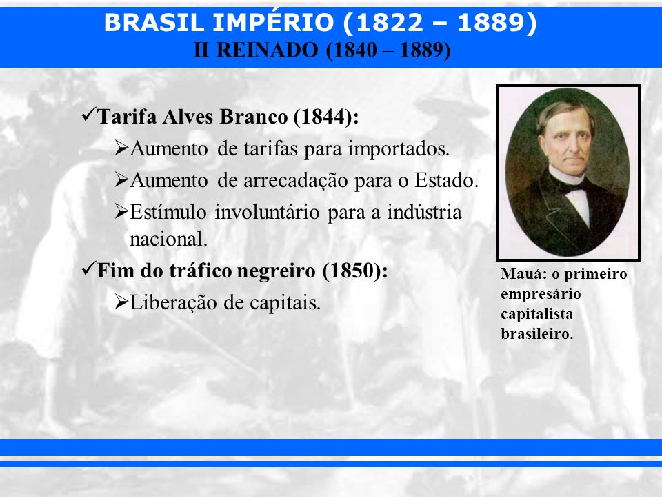 Tarifa Alves Branco (1844): Aumento de tarifas para importados.