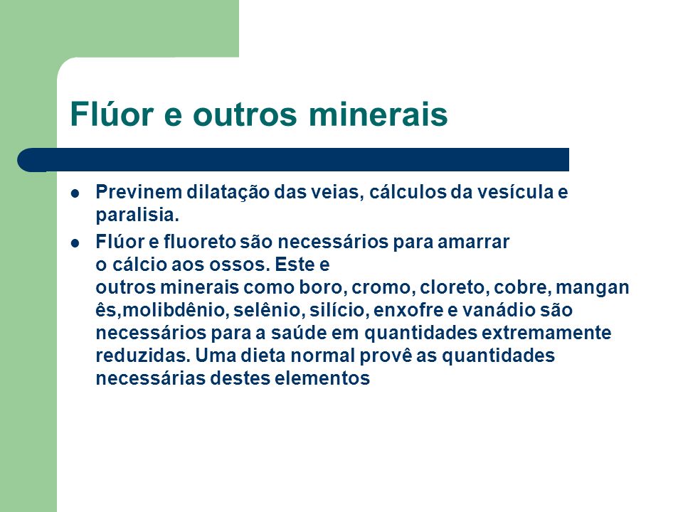 Flúor e outros minerais