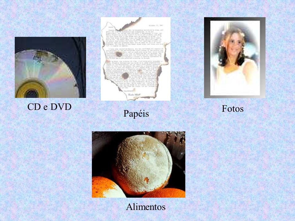 CD e DVD Fotos Papéis Alimentos