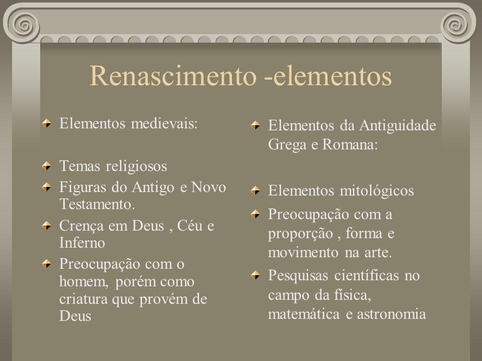 Renascimento -elementos