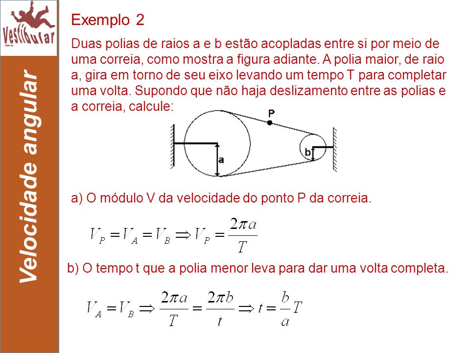 Velocidade angular Exemplo 2