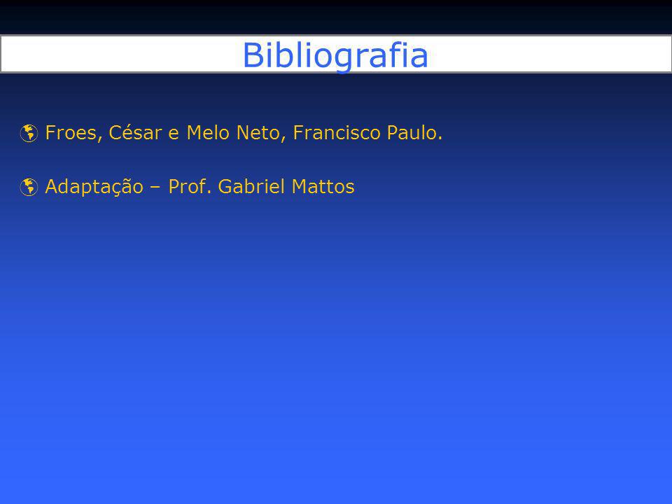 Bibliografia Froes, César e Melo Neto, Francisco Paulo.