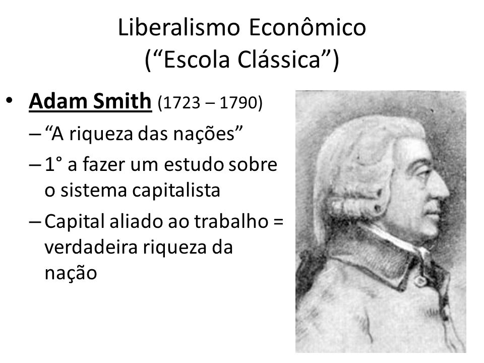 Liberalismo Econômico ( Escola Clássica )