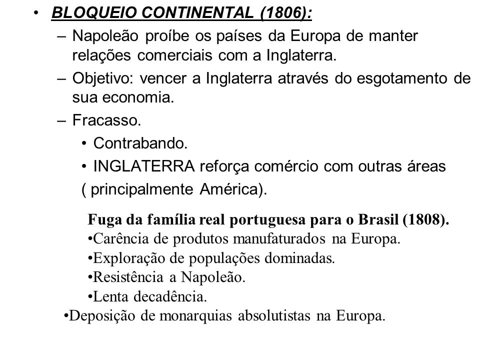 BLOQUEIO CONTINENTAL (1806):