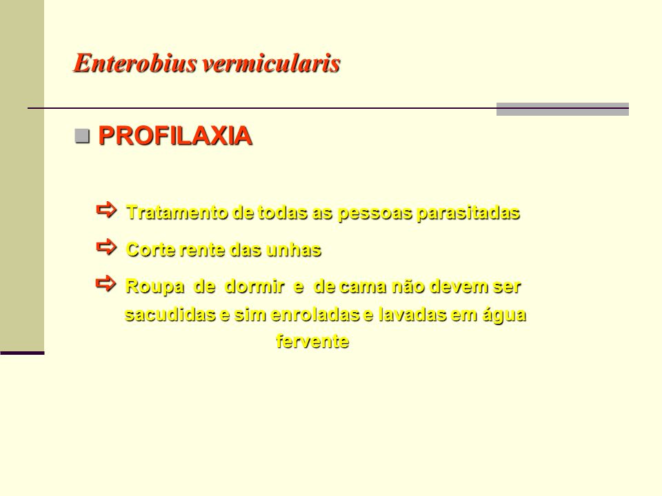 enterobius vermicularis profilaxia