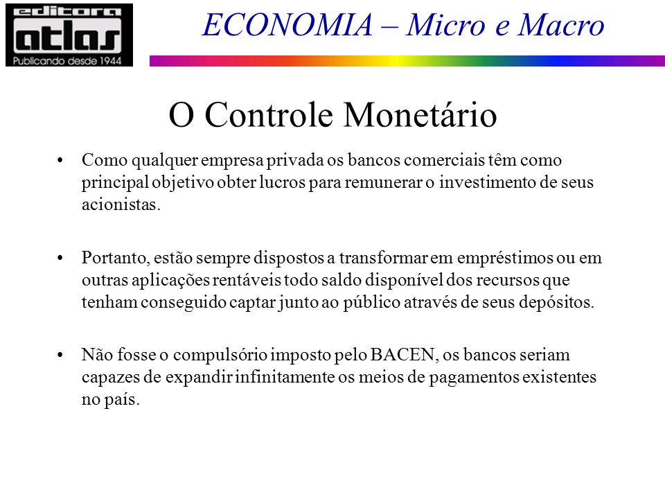 O Controle Monetário
