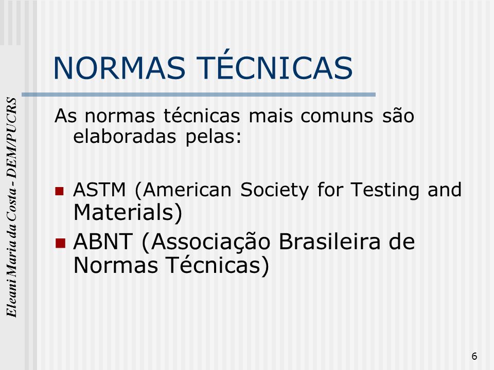 NORMAS TÉCNICAS ABNT (Associação Brasileira de Normas Técnicas)
