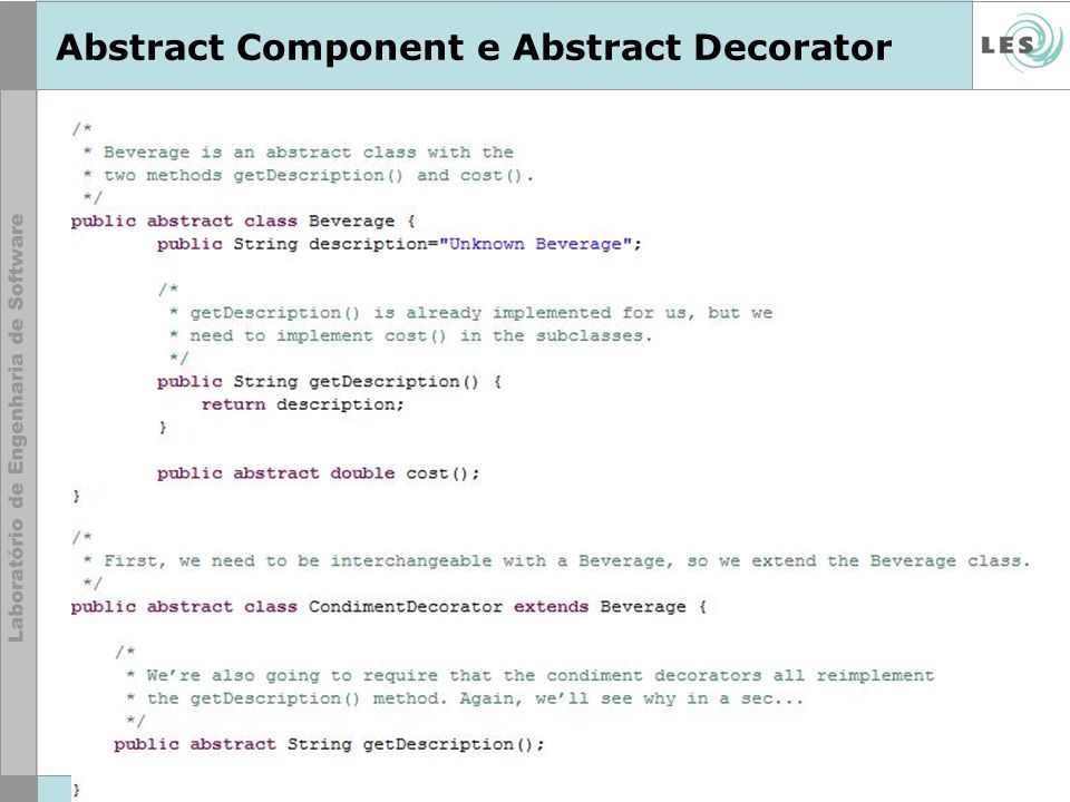 Abstract Component e Abstract Decorator