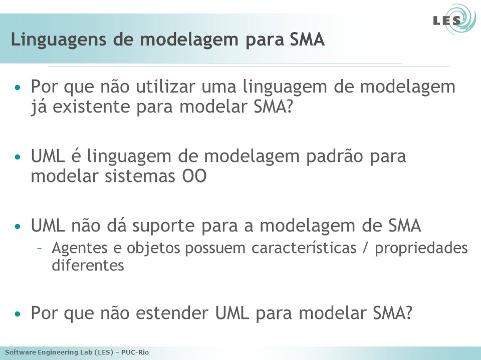 Linguagens de modelagem para SMA