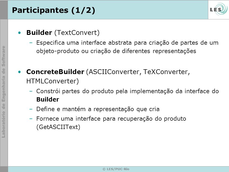 Participantes (1/2) Builder (TextConvert)