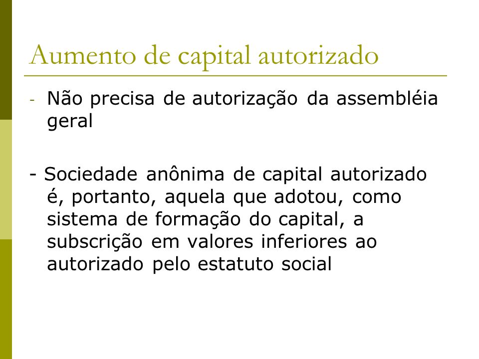 Aumento de capital autorizado